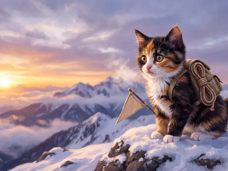 Calico Climbs the Clouds