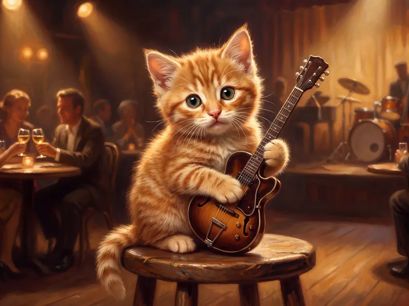 Ginger Grooves Jazz Cat