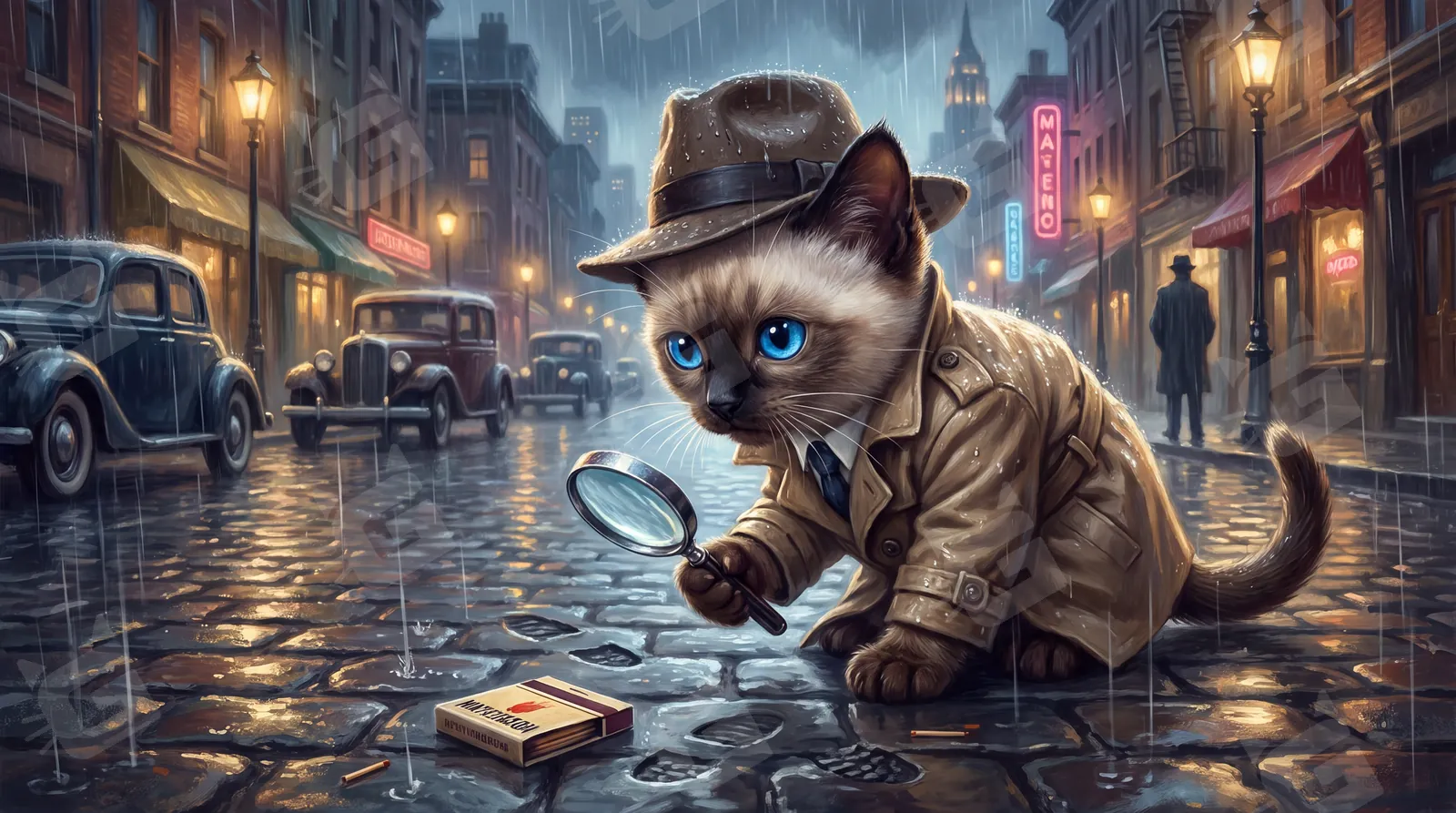 Meowple Marlowe - Rainy Night Sleuth