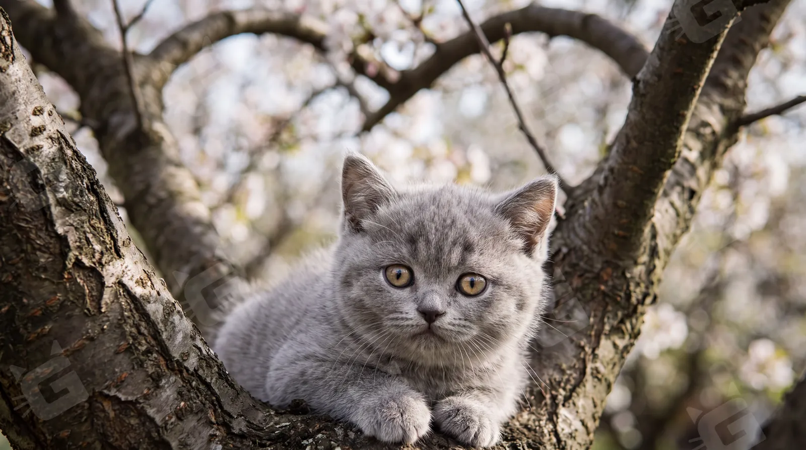 Silver Tabby's Heart-Shaped Bough