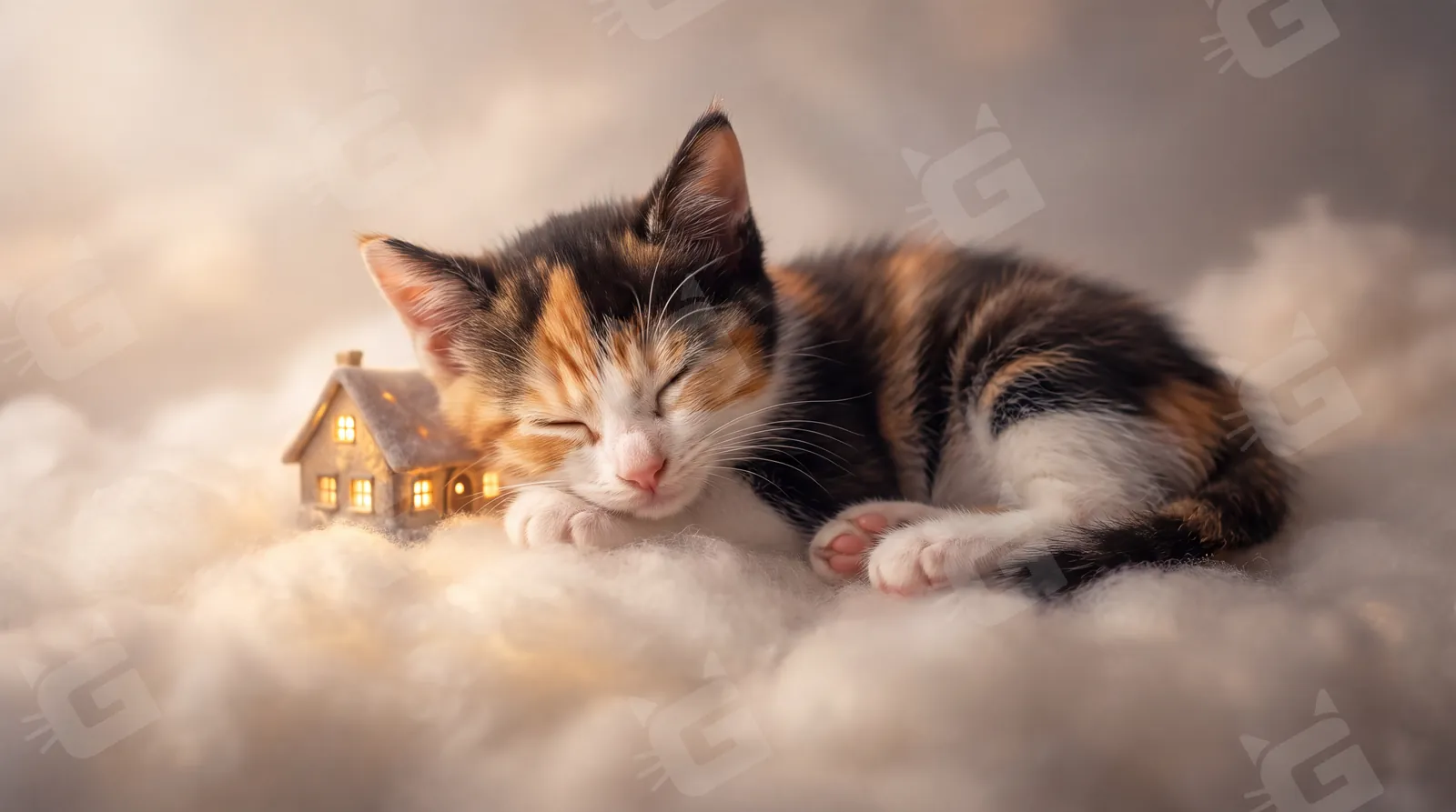 Calico Comfort in the Clouds Above