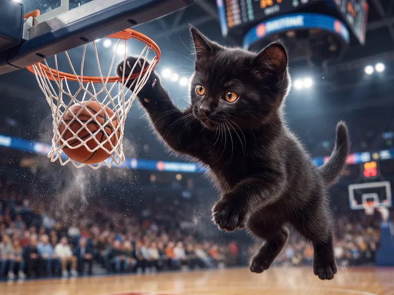 High Flying Slam Dunk Kitten