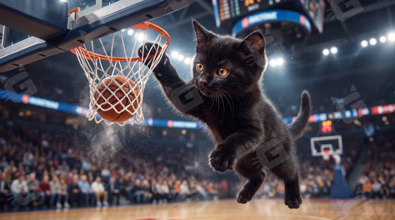 High Flying Slam Dunk Kitten