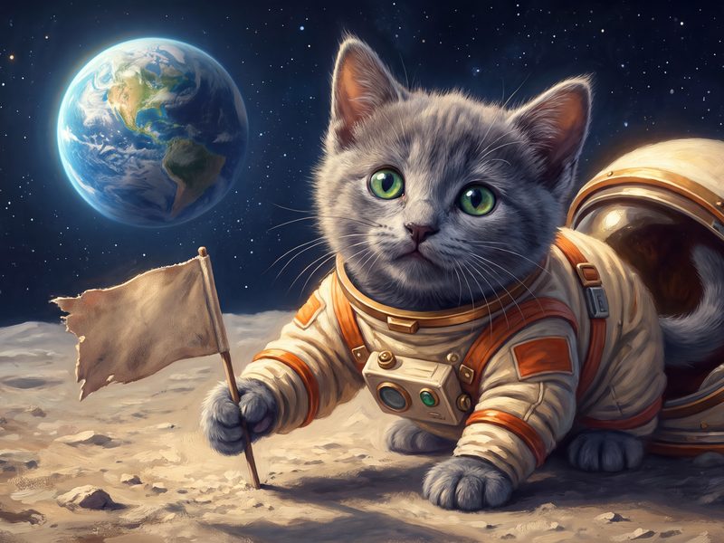 Sergeant Purrsley Takes the Moon