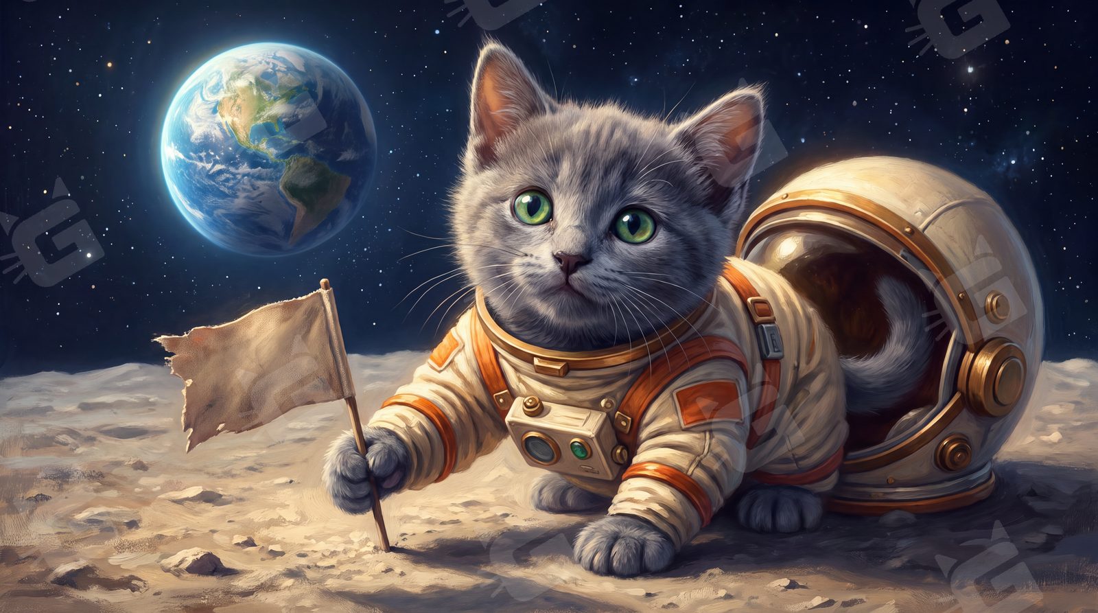 Sergeant Purrsley Takes the Moon